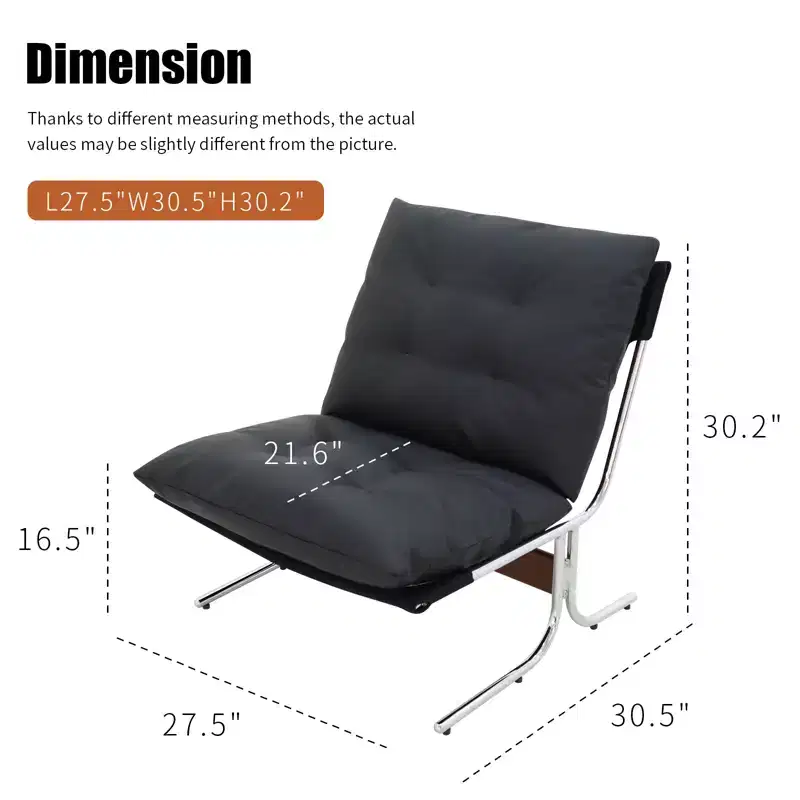 High Back Armchair, Modern Accent Chair, Living Room Chairs with Metal Legs and Soft Padded, Sofa Chairs for Home Office, Bedroom, Dining Room