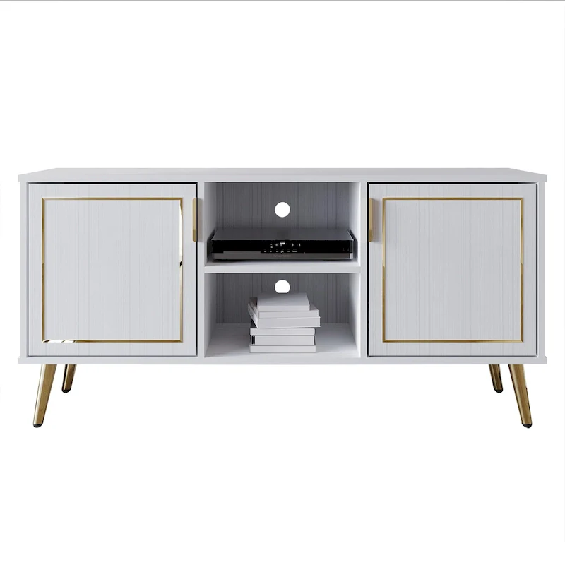 Elegant Modern Gold Metal Legs TV Stand Console