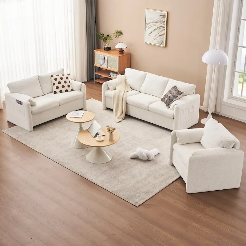 Swivel Accent Chair Single Seater - 360 Rotating Lounge Chair with Chenille Fabric & High-Resilience Cushion