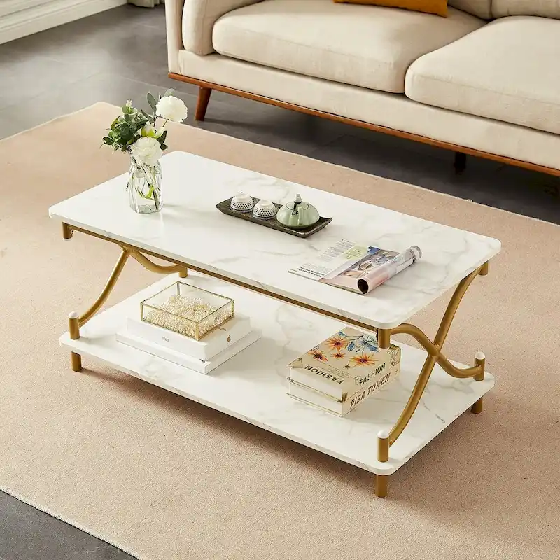 Modern 3-piece Coffee Table, Sofa Table & 1-drawer Nightstand Set of 2(Brown/Black/White)