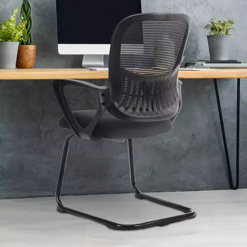 Ergonomic Office Desk Chair with Padding Seats, Gaming Chair with Armrest and Lumbar Support, Computer Chair for Reading Room, Black