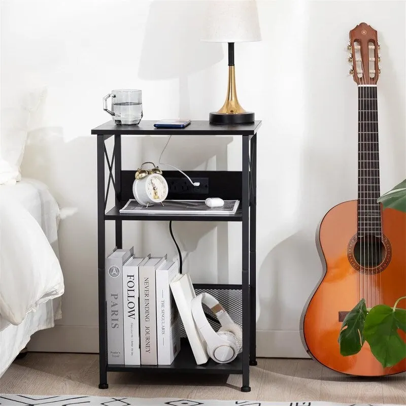Record Player Stand with Charging Station - 15.75 x 11.41 x 25.59 Inches