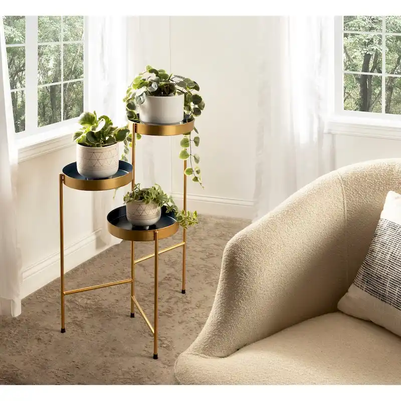 Metal 3-tier Modern Plant Stand - 16x21x30