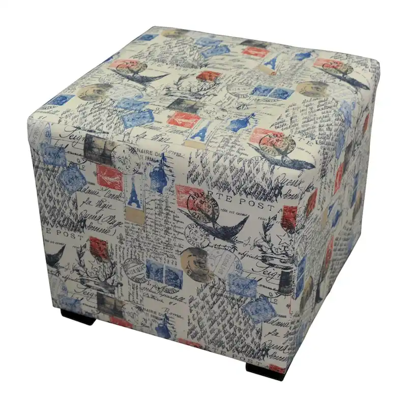Natural Square 4-Button Ottoman – Single