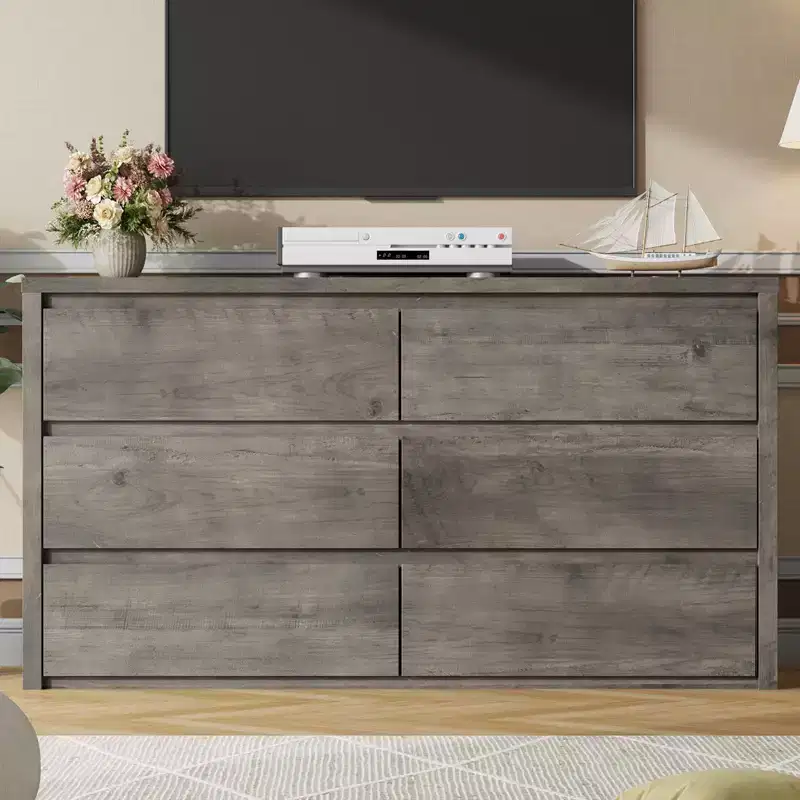 Wide 7-Drawer Dresser for Bedroom, Modern Wood Chest of Drawers, Large Storage Organizer Cabinet Furniture for Living Room and Entryway