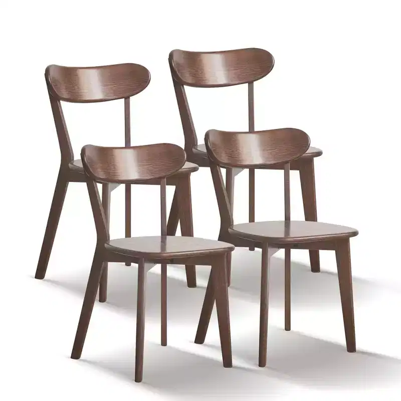 MAYEERTY Set of 4 Oak Solid Wood Dining Chairs, Wooden Chairs for Kitchen Dining Room Living Room