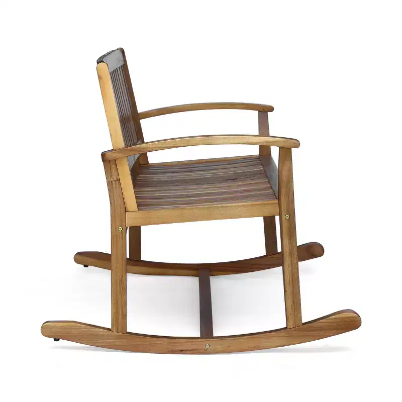 Regatta Acacia Patio Rocking Loveseat - Natural - Christopher Knight Home: Water-Resistant, 2-Seater Bench