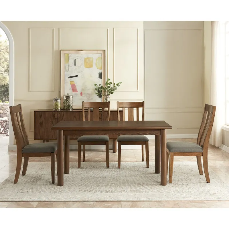 60Rectangular Dining Table for 6 Person,Kitchen Table,Wooden Dinner Room Table with Solid Wood Legs,Ultra Easy to Assemble