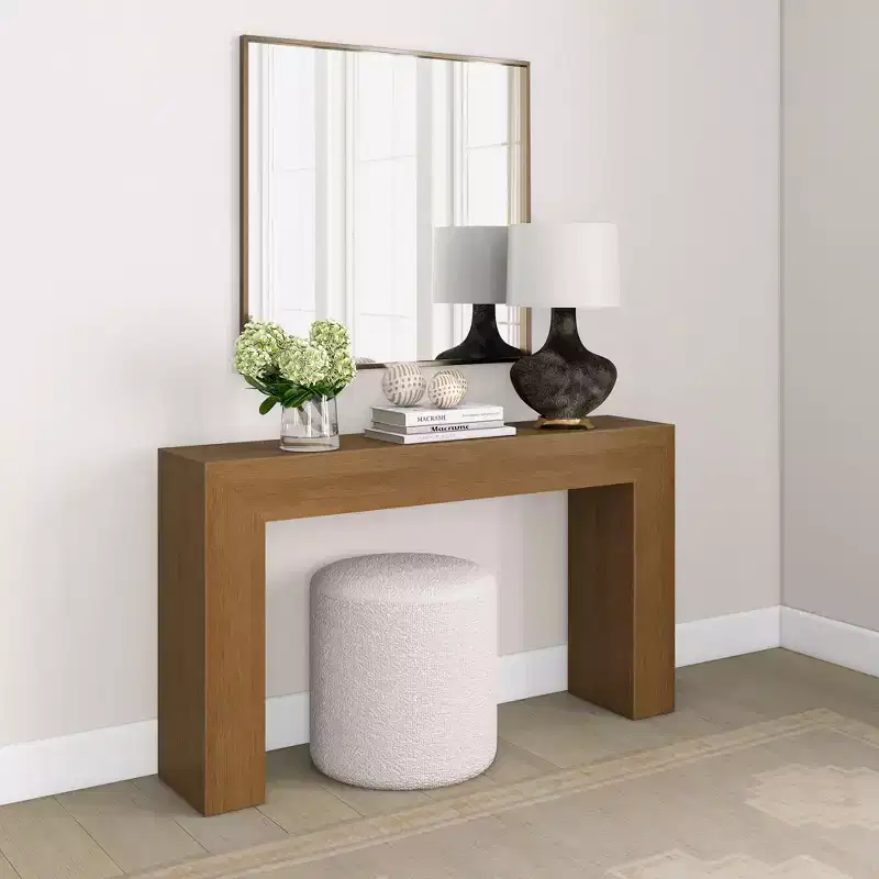 Plank+Beam Grand Console table, 56 Solid Wood Modern Sofa Table, Entryway Table for Hallway, Behind the Couch, Living Room, Foye