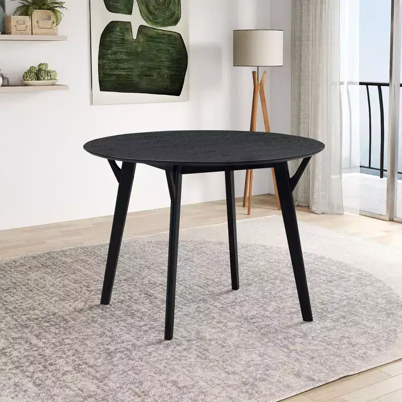 Okak 42 Round Wooden Dining Table Kitchen Table Dining Table for 4 for Dining Room