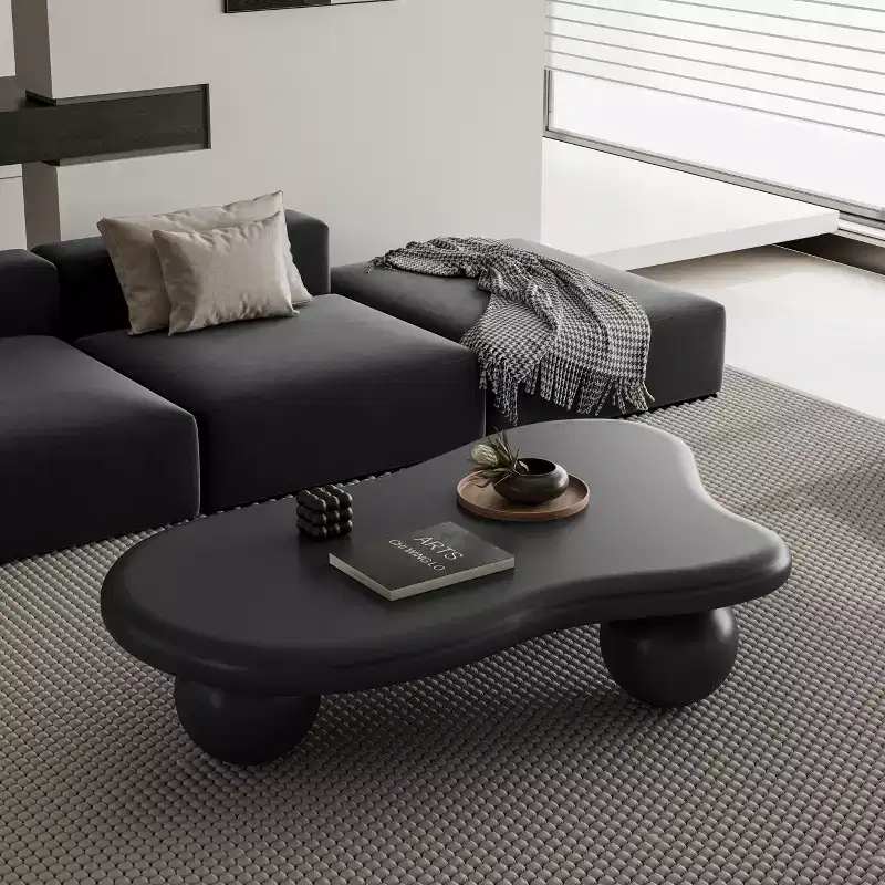 47Cloud Shaped Coffee Table with 3 Ball Legs for Living Room