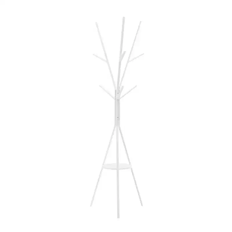 Clihome 72 Metal Coat Rack 6 Hooks Hall Tree with MDF Shelf Entryway Bedroom