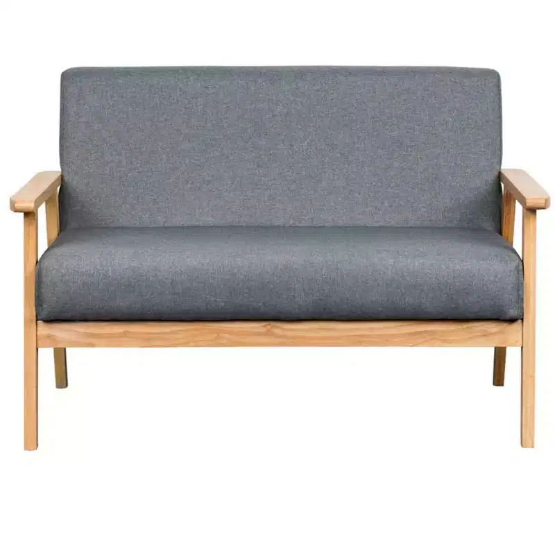 GDFStudio Irene Modern 45 Wooden Linen Upholstered Loveseat