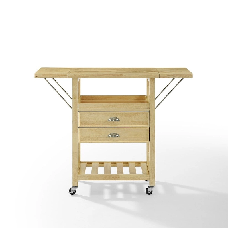 Crosley Bristol Double Drop Leaf Kitchen Cart Natural - 15.13d x 45w x 35.25h