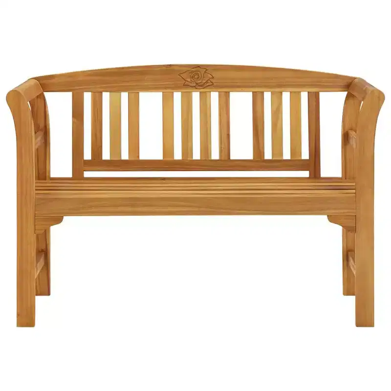 vidaXL Rose Bench with Cushion Cream White 44.88 x 18.11 x 32.48 in