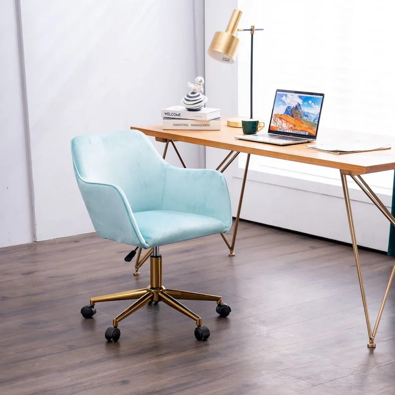 Home Office Chair With Gold Metal Legs