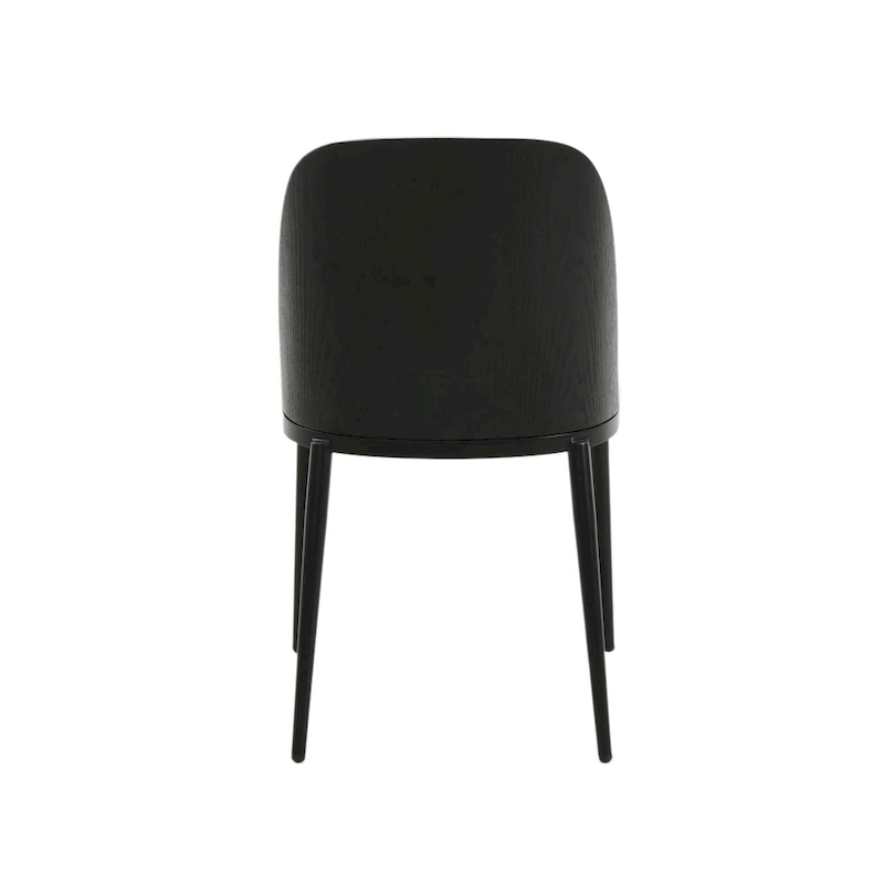 Dining Chair with Upholstered Seat Side Chair with MDF Wood Frame in Steel Set of 4