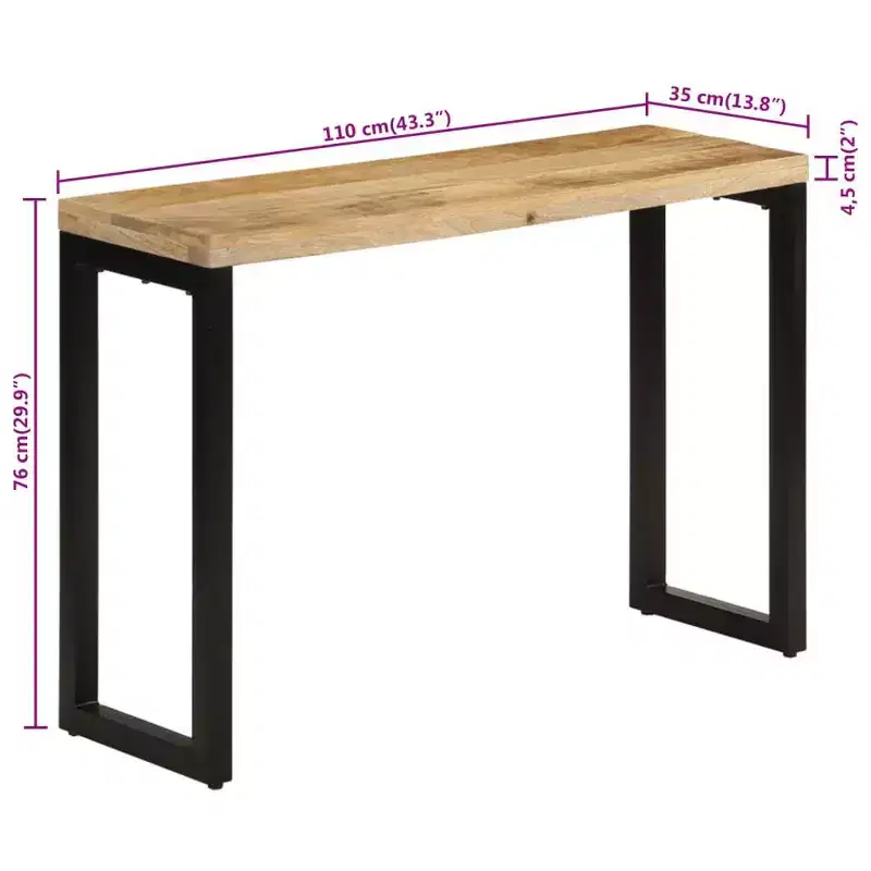 Console Table Entryway Side Table for Living Room Hallway Solid Wood - 43.3