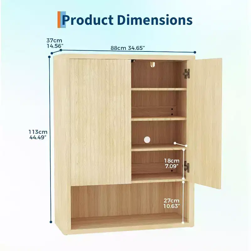 5 Tier Farmhouse Shoe Storage Cabinet44.5 H Tall Entryway Organizer with Adjustable Shelves, Freestanding Space-Saving Shoe Rack
