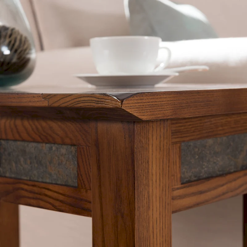 Leick Home Slatestone One Drawer Side Table with Slate Tile