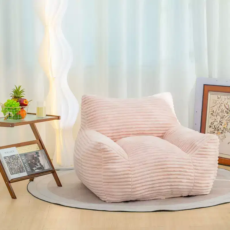 TUYOHW Corduroy Bean Bag Chair, Modern Giant Beanbag Sofa with Armrest and High-Resilience Foam, Comfy Lazy Chair for Living Room
