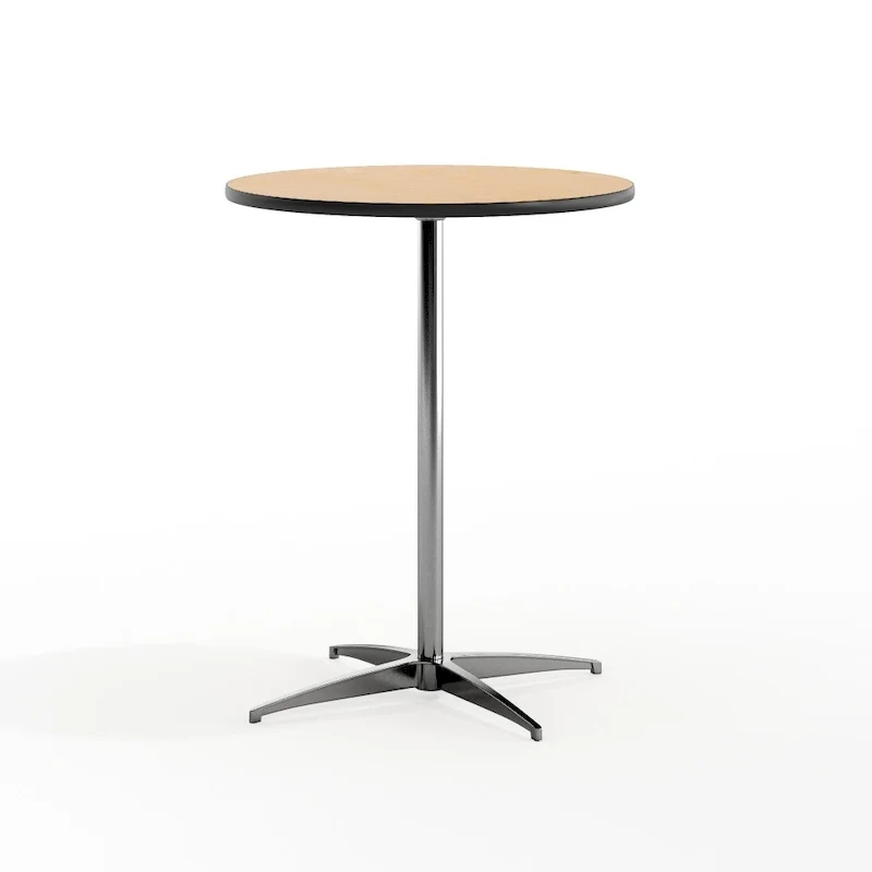 24 Round Wood Cocktail Table with 30 and 42 Columns