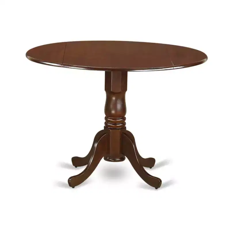 Round Dining Table Set with 2 Chairs - Mahogany Finish, Mid Century Modern Design