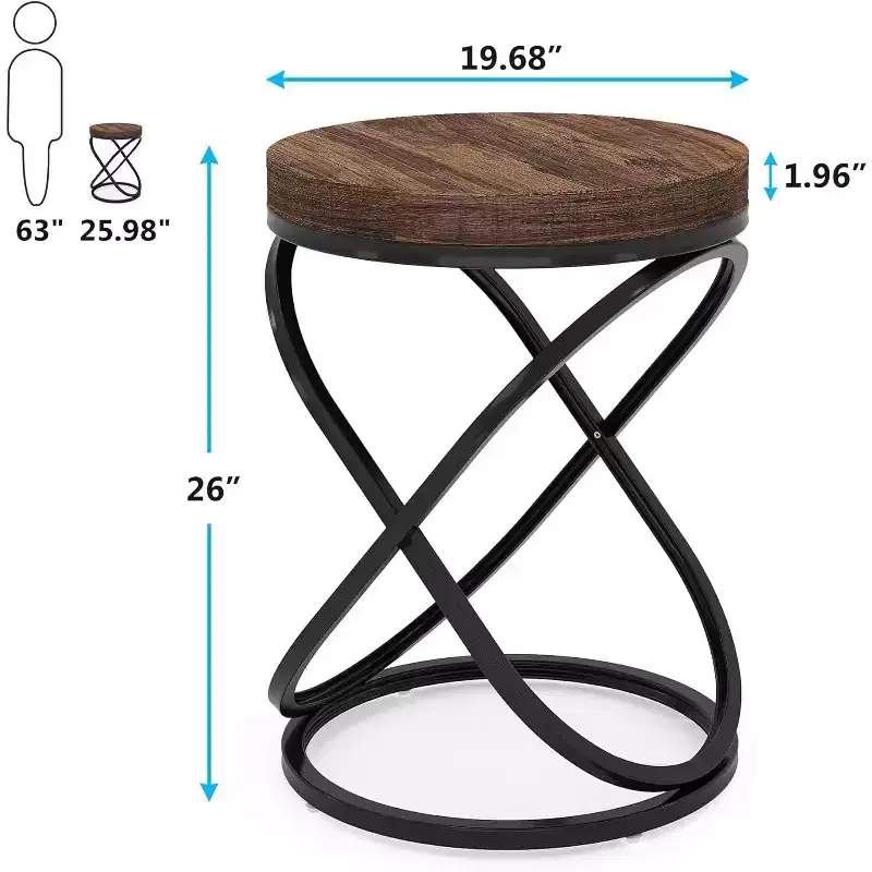 Lantine 26 Inches Round End Tables