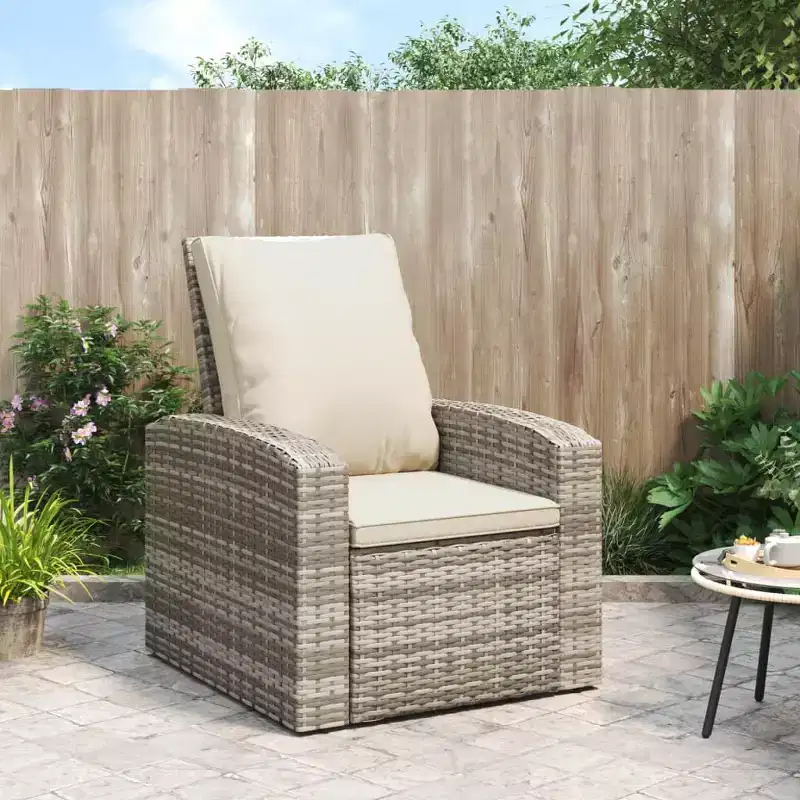 vidaXL Garden Reclining Chair PE Rattan Single Sofa
