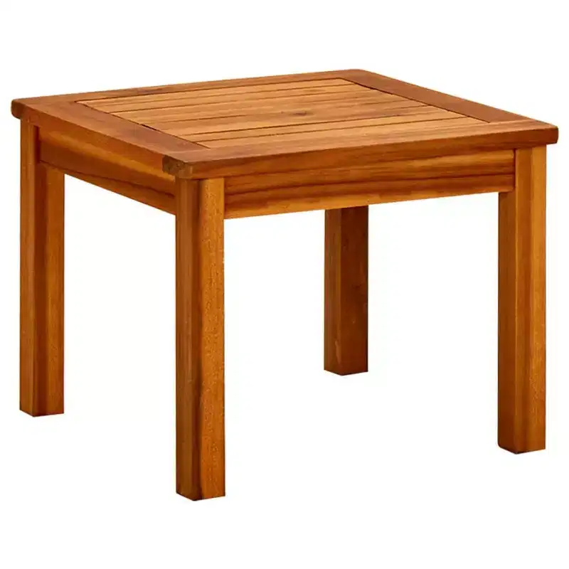 Coffee Table Natural Wood Solid Acacia Wood - 17.7 x 17.7 x 14.2