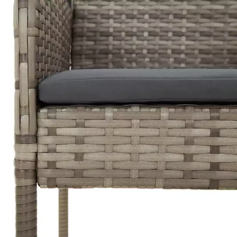 vidaXL Garden Dining Set Grey PE Rattan UV-resistant materials