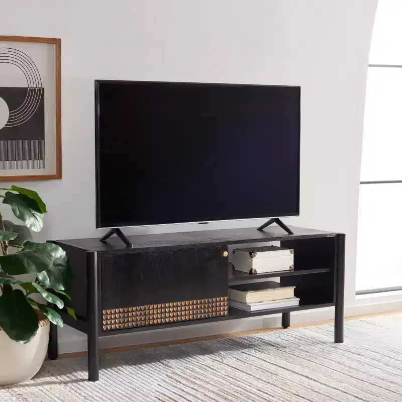 Errington 2 Shelf Media Stand - MED9000 - Black/Natural - Safavieh
