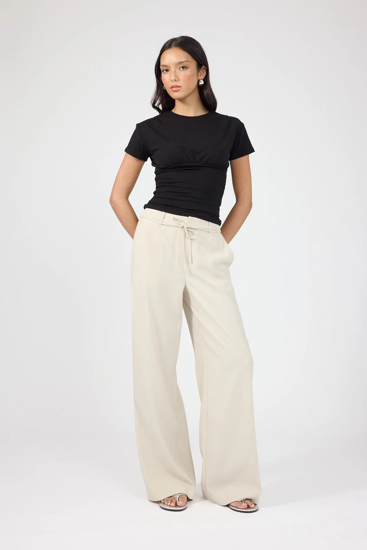 Mid Rise Pant Beige