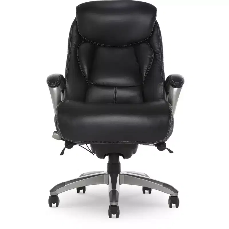Works Executive Office Chair with Smart Layers Technology Opportunity Gray: Ergonomic Bonded Leather, Adjustable Height, 275 lbs Capacity