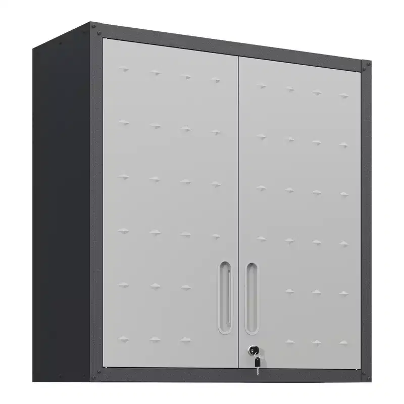 VIYET 30H Wall-Mounted Metal Storage Cabinet - Adjustable Shelf + Locking Doors, Thickened Alloy Steel, Garage/Office/Warehouse/Utility Room