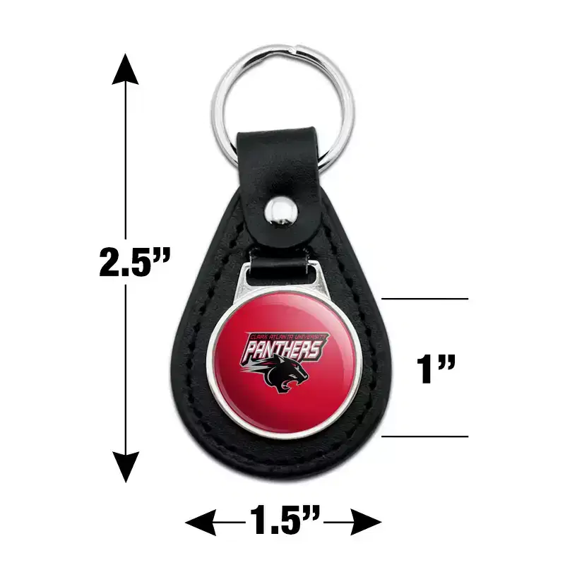 Clark Atlanta University Primary Logo Black Leather Keychain