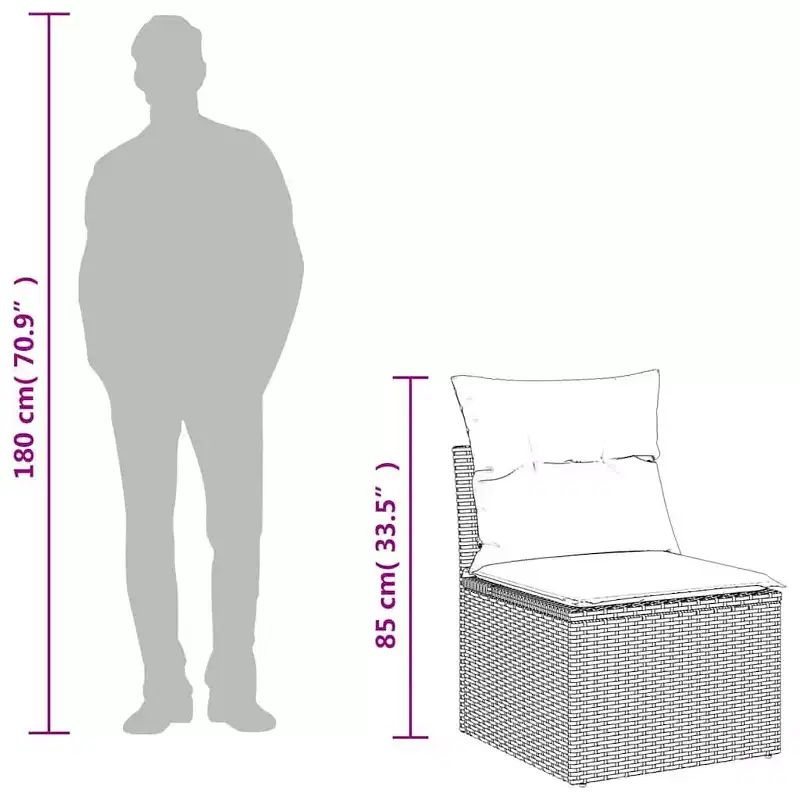 vidaXL 4 Piece Garden Sofa Set with Cushions Grey Poly Rattan