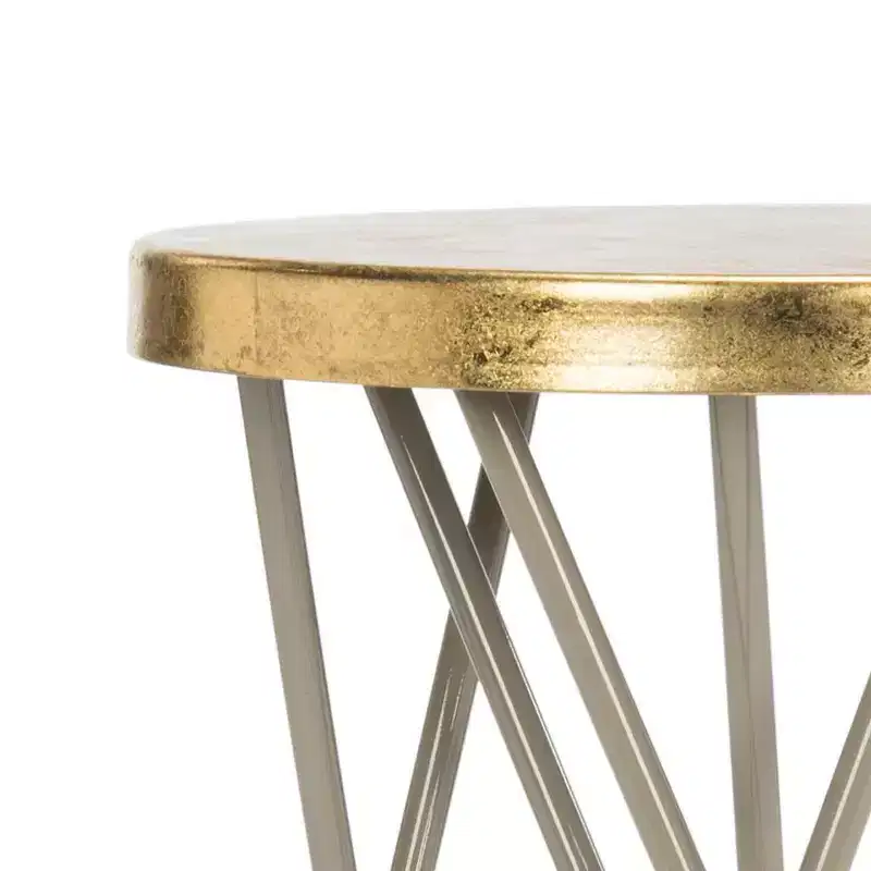 Gold Leaf Bar Stool, White & Gold