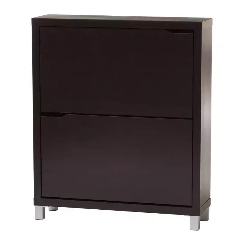Simms 2 Drawer Modern Shoe Cabinet - Baxton Studio