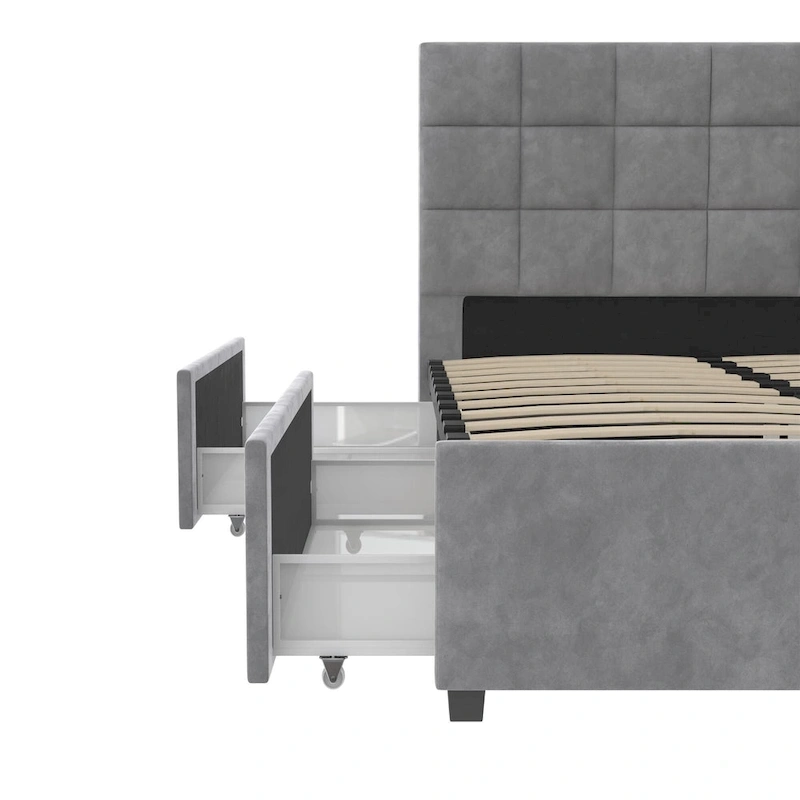 CosmoLiving Serena Upholstered Bed with Drawers