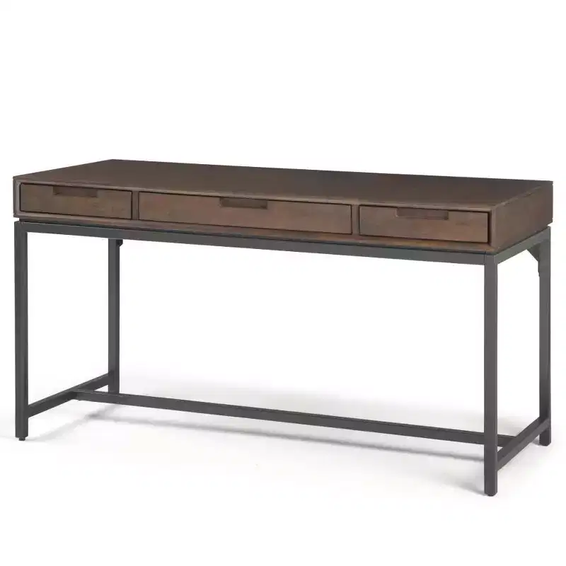 Mid-Century Writing Desk with Drawers and Keyboard Tray
