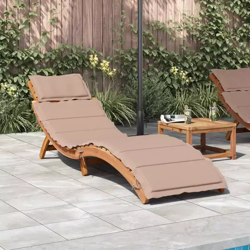 vidaXL Sun lounger21.65 x 72.44 x 25.20 in Solid Acacia Wood