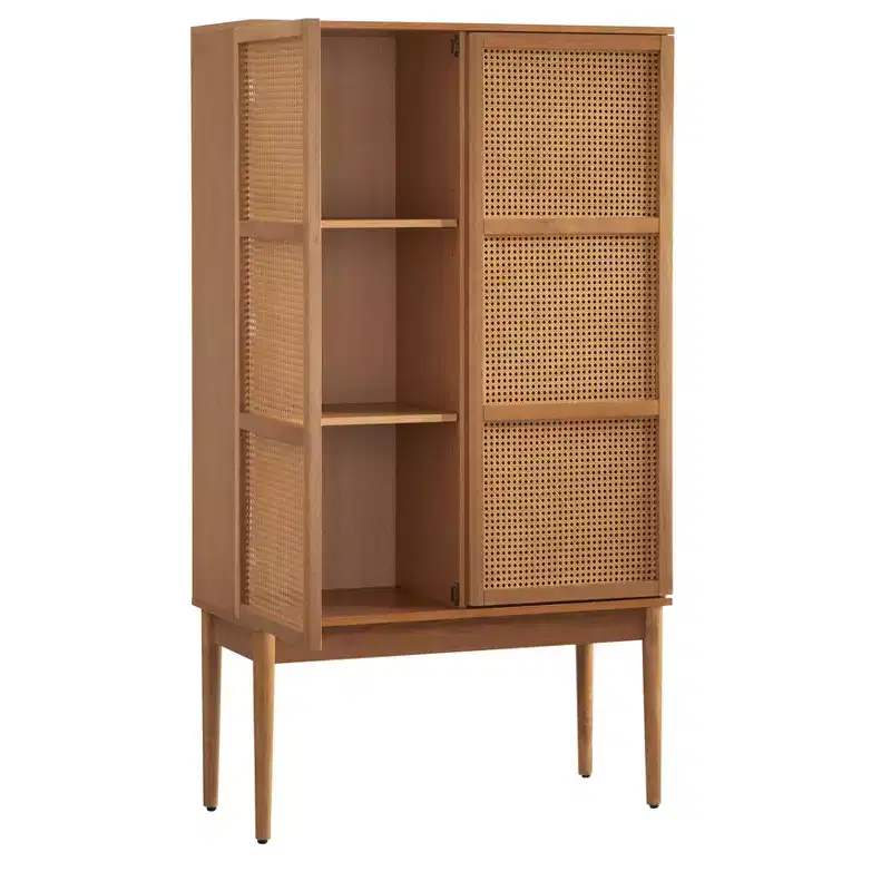 Cabinet Natural – Mid-Century, Ash Veneer, Adjustable Shelves