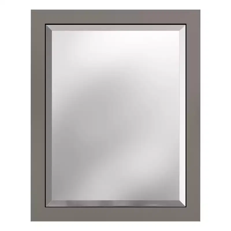 24x30 in. Beveled Glass Bath Vanity Mirror with Espresso Wood Frame, Modern Wall Mounted Mirror for Bathroom Sink or Entryway