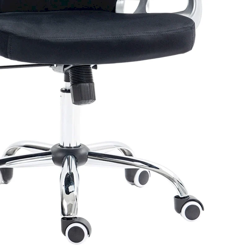 Vanity Middle Back Office Chair Tufted Backrest Swivel Rolling Wheels Task Chair with Height Adjustable Armrests