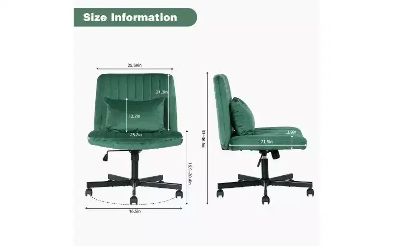 Modern Linen Swivel Criss Cross Chair, Ergonomic Office Chair, Height Adjustable Home Office Desk Chair, Versatile Armless Chair with Wheels