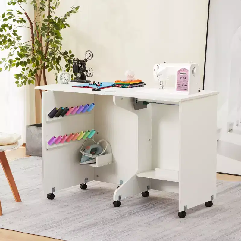 Erommy folding Table with Storage Shelf