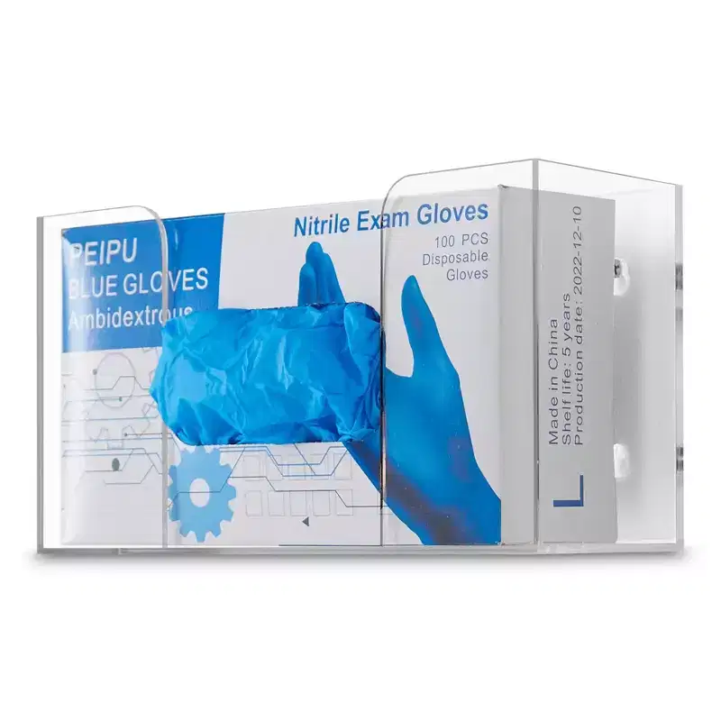 Acrylic Wall Mount Single Gloves or Tissue Box Dispenser