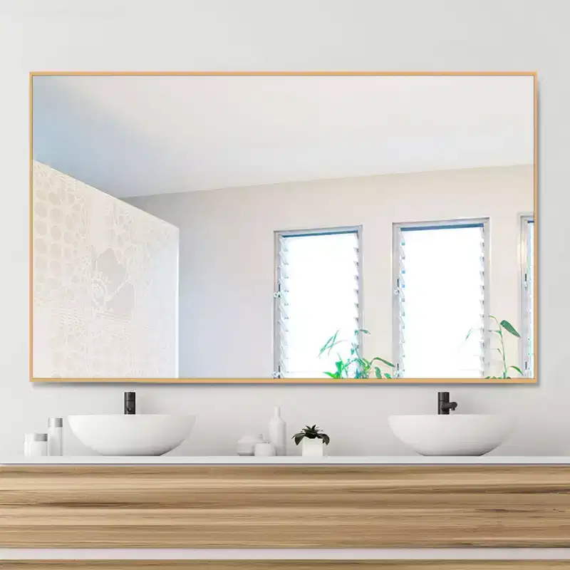 51x31 Aluminum Fine Edge Right Angle Rectangle Full Length Mirror-Without Stand