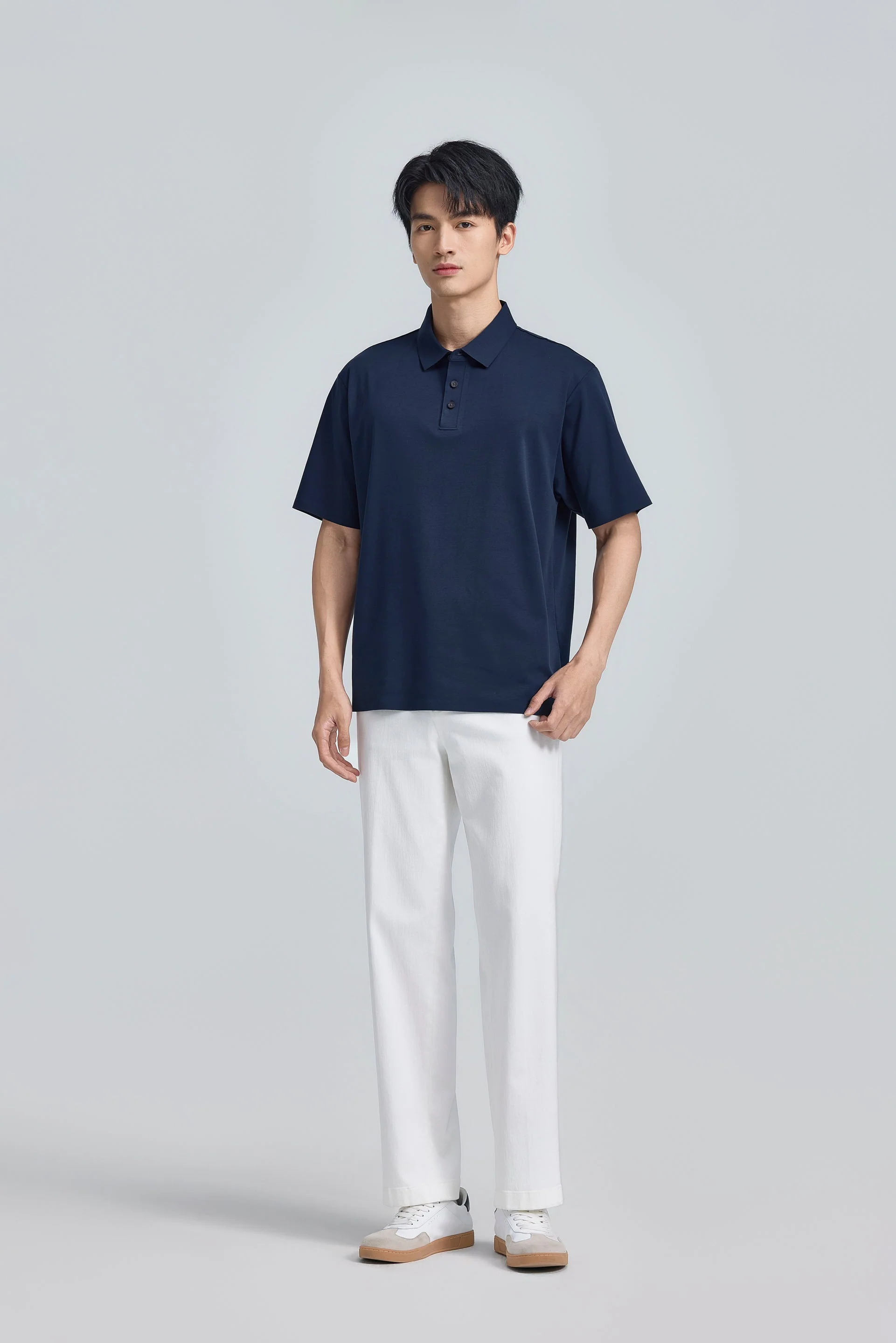 Seamless Stretch Polo – Navy